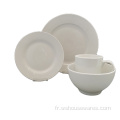Vente en gros Vaisselle en céramique en porcelaine blanc porcelaine